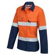 Women Hi-Vis FR Button-Up Shirt W/ Reflective Tape PPE22