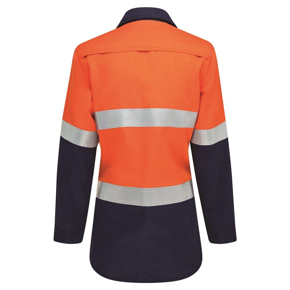 Women Hi-Vis FR Button-Up Shirt W/ Reflective Tape PPE1