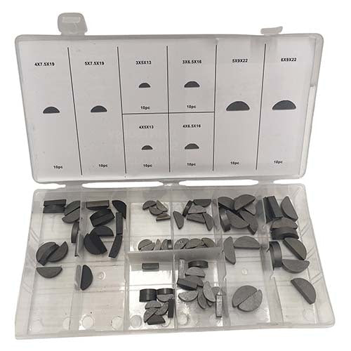 Work Shop Buddy Woodruff Key Metric Grab Kit (3 x 5 x 13 - 6 x 9 x 22mm), 80 Pcs - AIMS Industrial Supplies