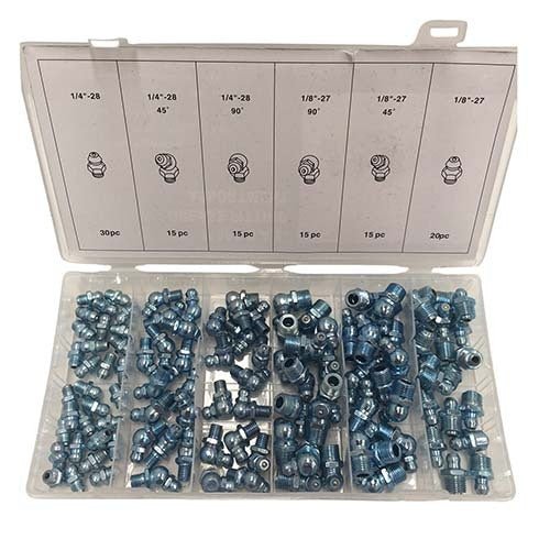 Workshop Buddy Grease Nipple Imperial Grab Kit (1/8"-27 - 1/4"-28), 110 Pieces - AIMS Industrial Supplies