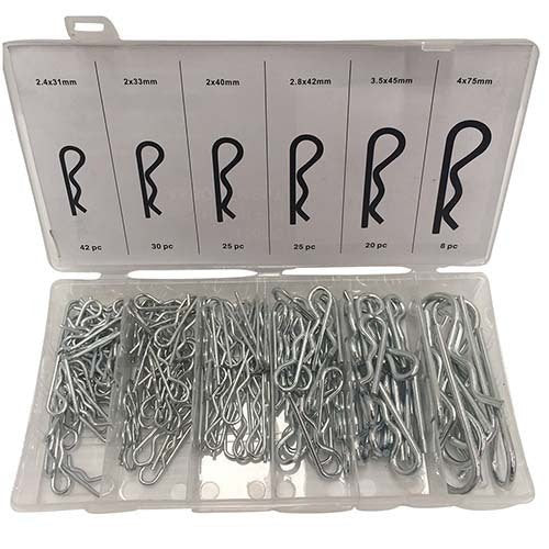 Workshop Buddy Hitch Pin Grab Kit (2.4 x 31mm - 4 x 75mm), 150 Pieces - AIMS Industrial Supplies