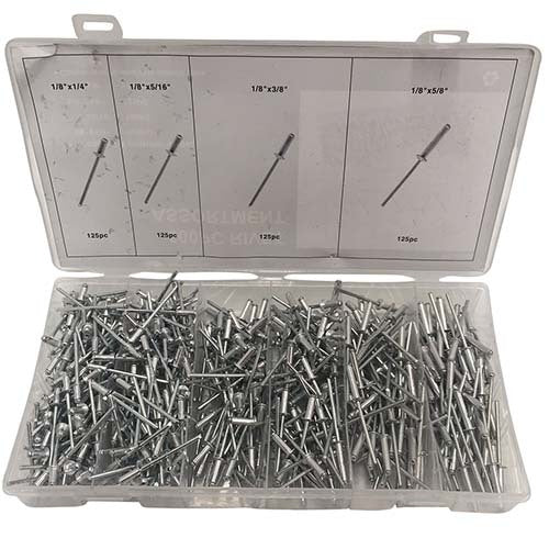 Workshop Buddy Rivet Grab Kit (1/8 x 1/4" - 1/8 x 5/8"), 500 Pieces1