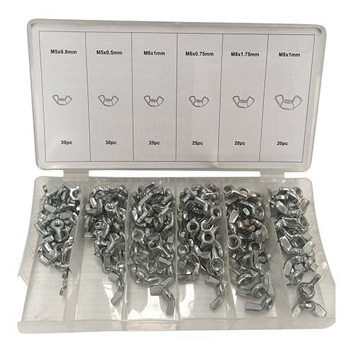 Workshop Buddy Wing Nut Grab Kit (M5 x 0.8mm - M8 x 1mm), 150 Pieces - AIMS Industrial Supplies