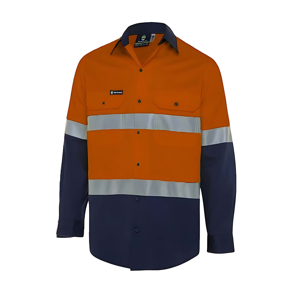 Workwear Mens Hi - Vis Button - Up Shirt W/ Reflective Tape