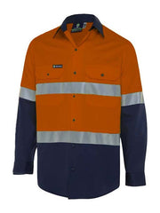 Workwear Mens Hi-Vis Button-Up Shirt W/ Reflective Tape1