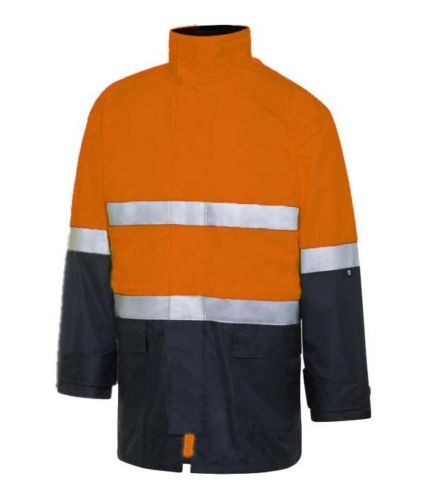 WS Workwear 4-in-1 - 2T Hoop Taped Recycled Poly Oxford Jacket Orange/Navy Large