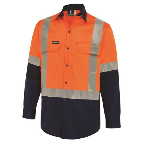 WS Workwear Hi-Vis Button-Up Shirt w/ H-Reflective Tape1