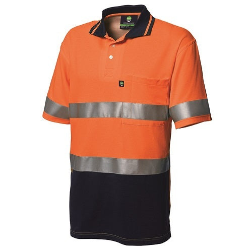 WS Workwear Hi-Vis Polo Shirt, Orange/Navy - 4XL