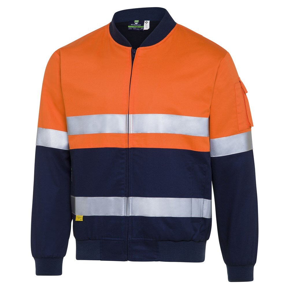 WS Workwear Kiandra Jacket W/ Reflective Tape Orange/Navy, Small
