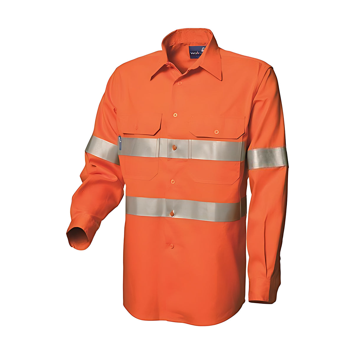 WS Workwear Koolflow Mens Hi - Vis Button - Up Shirt w/ Reflective Tape
