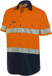 WS Workwear Mens Button-Up Shirt W/ Reflective Tape1