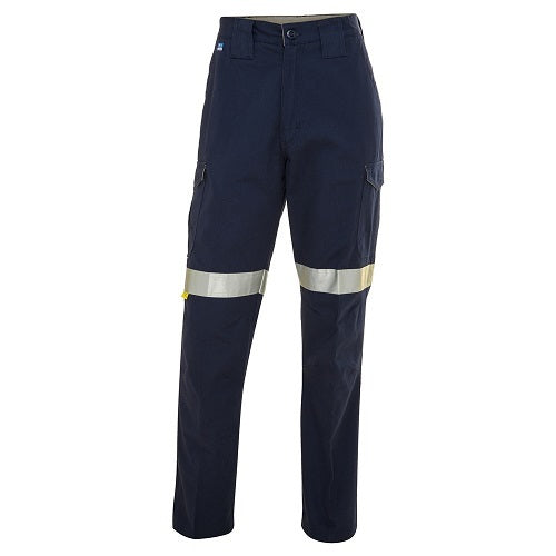 WS Workwear Mens Cargo Pants W/ Reflective Tape Navy, 97 Stout