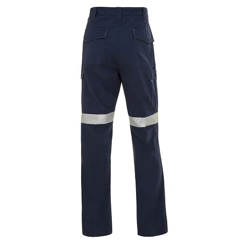 WS Workwear Mens Cargo Pants w/ Reflective Tape Navy2