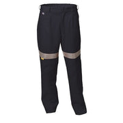 WS Workwear Mens Hi-Vis Drill Trousers w/ Reflective Tape Navy - AIMS Industrial Supplies