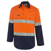 WS Workwear Mens Hi-Vis Half Button-Up Shirt1