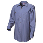 WS Workwear Mens Long Sleeve Chambray Shirt, Denim Blue, XS - AIMS Industrial Supplies