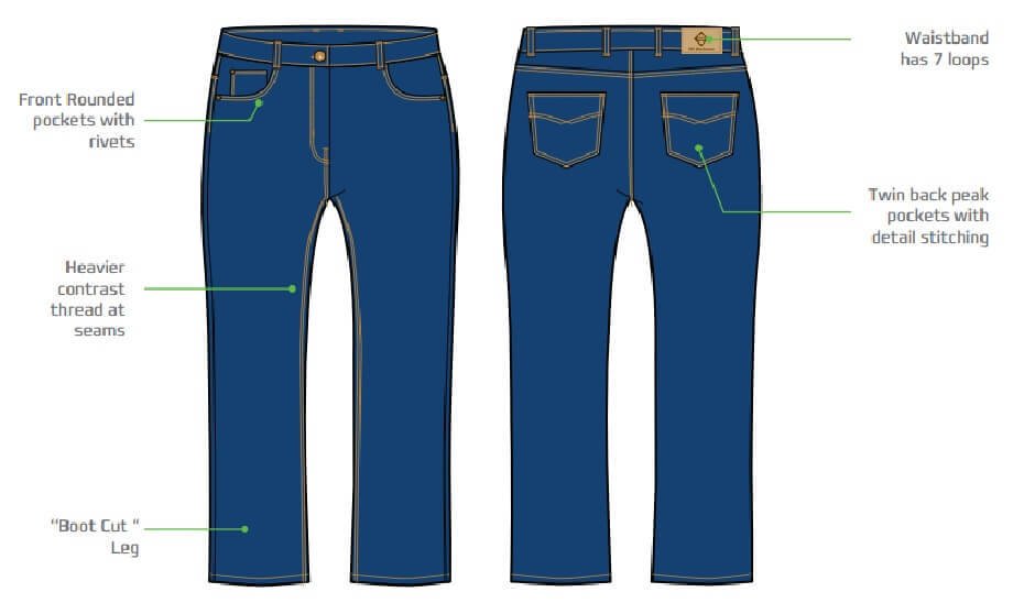 WS Workwear Womens Boot Cut Stretch Jeans, Stonewash, Size 8 - AIMS Industrial Supplies