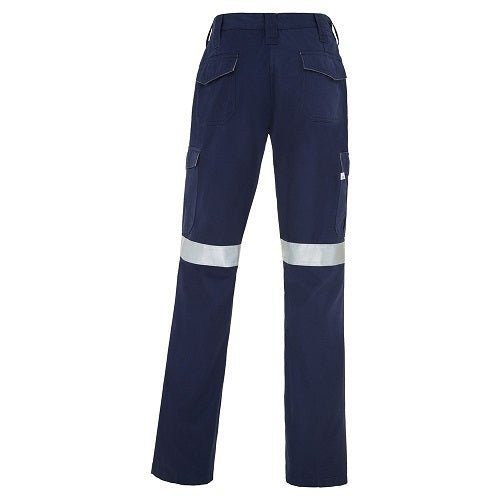 WS Workwear Womens Cargo Pants w/ Reflective Tape Navy - AIMS Industrial Supplies