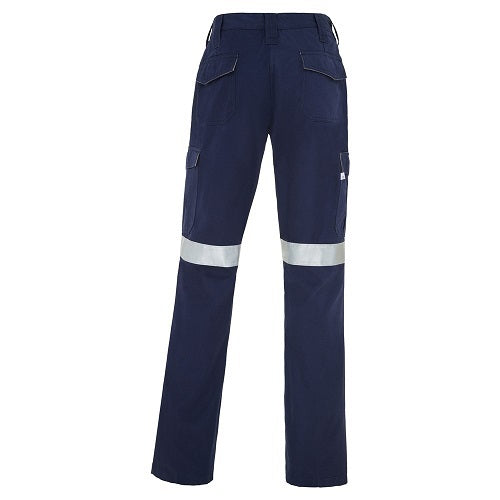 WS Workwear Womens Cargo Pants w/ Reflective Tape Navy2