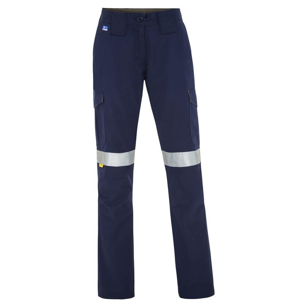 WS Workwear Womens Durable Taped Canvas Cargo Trouser,Navy, Size 6 - AIMS Industrial Supplies