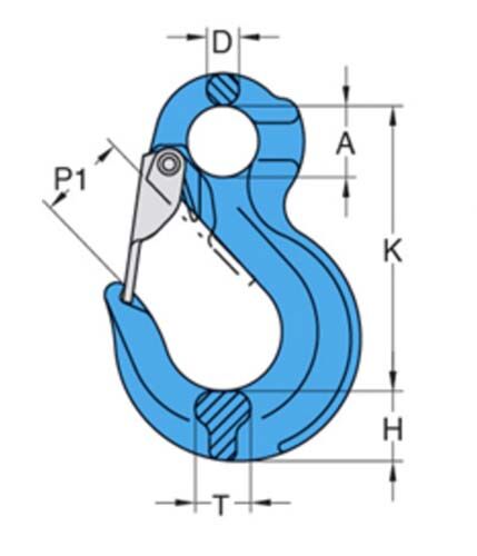 Yoke G100 Eye Sling Hook With Latch - AIMS Industrial Supplies