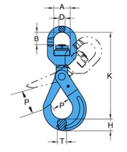 Yoke G100 Swivel Ball Bearing Self Locking Hook - AIMS Industrial Supplies