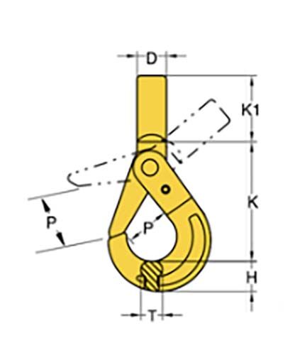 Yoke G80 Shank Self Locking Hook - AIMS Industrial Supplies
