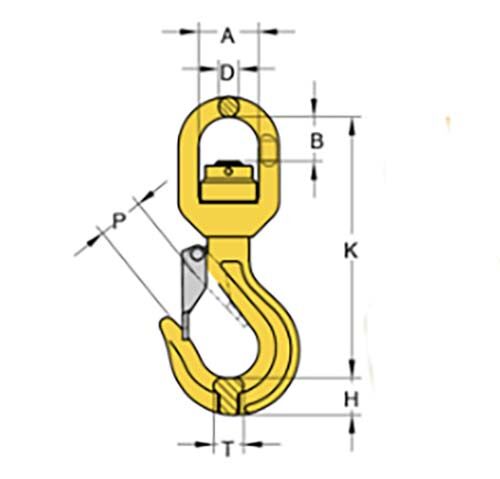 Yoke G80 Swivel Eye Sling Hook With Ball Bearing - AIMS Industrial Supplies