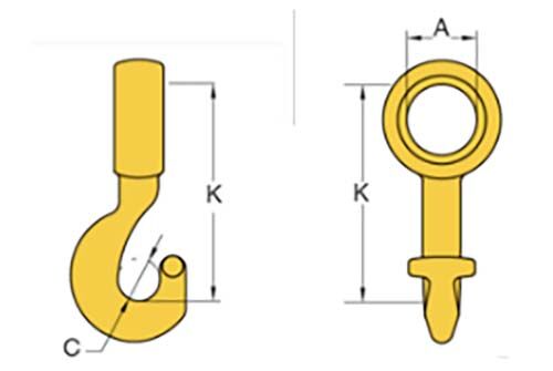 Yoke G80 Twist Eye Choke Hook - AIMS Industrial Supplies