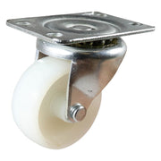 Zinc-Plated Swivel Plate Castor - Nylon Wheel, White I1 Series - AIMS Industrial Supplies