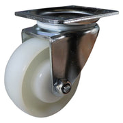 Zinc-Plated Swivel Plate Castor - Nylon Wheel, White I3 Series - AIMS Industrial Supplies